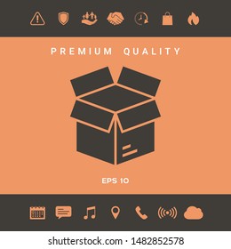 Open box symbol icon , elements for your design