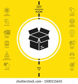 Open box symbol icon , elements for your design