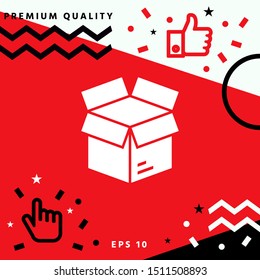 Open box symbol icon , elements for your design