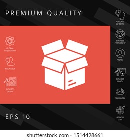 Open box symbol icon , elements for your design