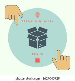 Open box symbol icon , elements for your design