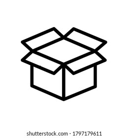 open box symbol line icon, Vector Illustration