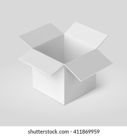 Open Box Template Isolated On White Stock Vector (Royalty Free ...