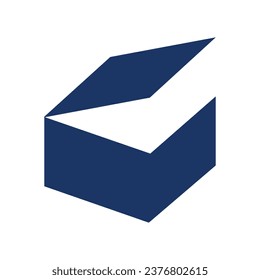 Open box unboxing line art outline monoline stock illustration