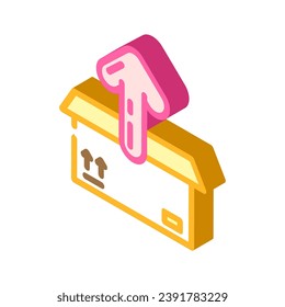 open box unpacking loading contents isometric icon vector. open box unpacking loading contents sign. isolated symbol illustration