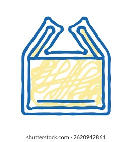 open box unpacking loading contents doodle icon sketch vector. open box unpacking loading contents sign. isolated symbol illustration