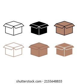 Open box vector flat icon set