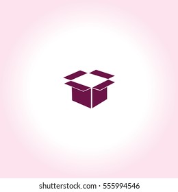 Open Box Vector Icon.