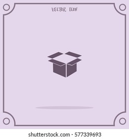 Open Box Vector Icon.