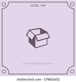 Open Box  Vector Icon.