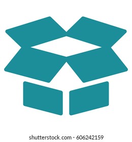 Open Box vector icon. Flat soft blue symbol. Pictogram is isolated on a white background. Designed for web and software interfaces.