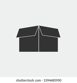 Open box vector icon illustration sign