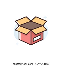 Open Box Vector Icon. illustration Style EPS 10 File