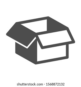 open box vector icon isolated on white background. Packaging box icon for web, mobile apps and ui design
