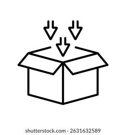 open box vector icon packing sign