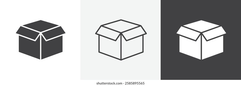 Open Box vector icons collection graphic designs for ui designs