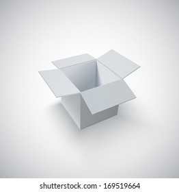 Open box. Vector illustration.