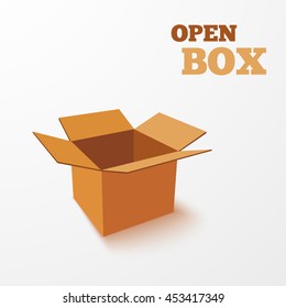 Open box. Vector illustration.