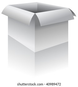 Open box - vector illustration.  shadow/reflection is on a separate layer for easy removal or editing