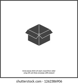 Open box vector image. Sign of parcel and goods on white isolated background. Layers grouped for easy editing illustration. For your design.