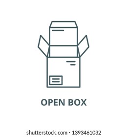 Open box vector line icon, linear concept, outline sign, symbol