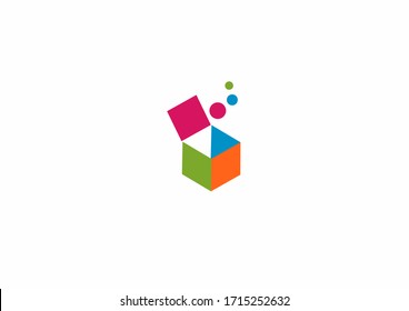 open box vector logo design template