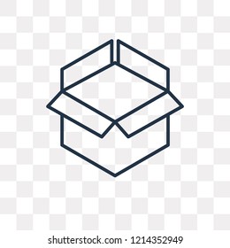 Open box vector outline icon isolated on transparent background, high quality linear Open box transparency concept can be used web and mobile