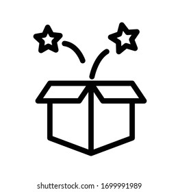 open box vector thin line icon 