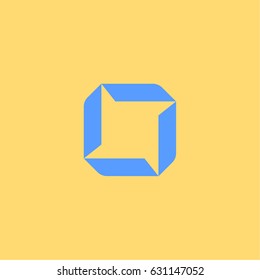 Open box, view from above. creative Vector logo un a modern design