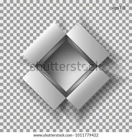 open box view from the top on a transparent background .Vector Illustration EPS10.