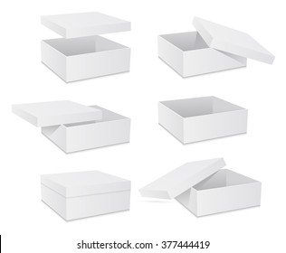 Open box. White object on white background, vector illustration