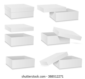 Open box. White object on white background, vector illustration