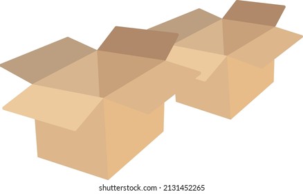 Open boxes, illustration, vector on a white background.