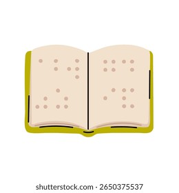 Livro braille aberto isolado sobre fundo branco, ideal para acessibilidade, leitura inclusiva ou educação para os cegos