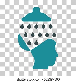 Open Brain Shower vector icon. Illustration style is a flat iconic bicolor soft blue symbol on a transparent background.
