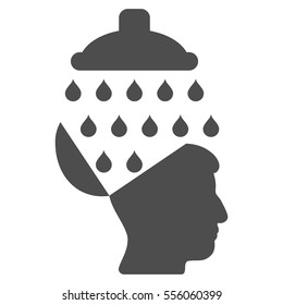 Open Brain Shower vector pictogram. Style is flat graphic symbol, gray color, white background.
