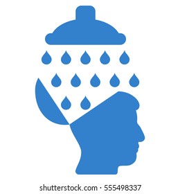 Open Brain Shower vector pictograph. Style is flat graphic symbol, cobalt color, white background.