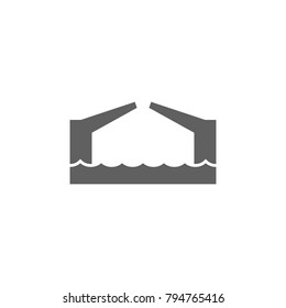 Open bridge icon vector