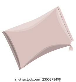 Open brown bag with torn corner isolated on white background. Vector clipart.
