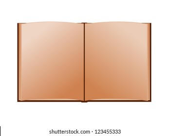 Open brown book  Vector illustration isolated