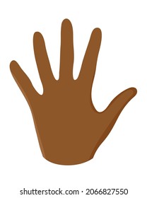 open brown hand icon on white background
