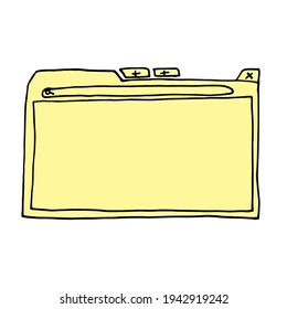 esquema vectorial dibujado a mano en la pestaña del navegador abierto