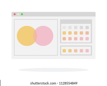 Open browser window vector flat material design isolated on white