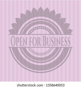 Open for Business pink emblem