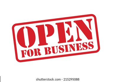 OPEN FOR BUSINESS Red Rubber Stamp Vector Over A White Background.