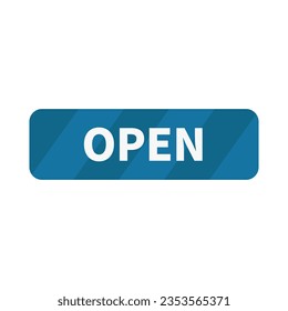 Open Button In Blue Rectangle Shape
