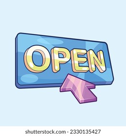 Open Button Sign Click with Pointer