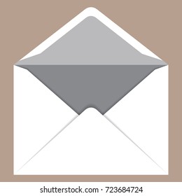 Open c4 envelope mockup. Realistic illustration of open c4 envelope vector mockup for web design