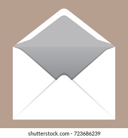 Open c5 envelope mockup. Realistic illustration of open c5 envelope vector mockup for web design