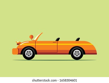 camión de taxi abierto estilo plano. Tipos de transporte de vehículos. Ilustración gráfica.